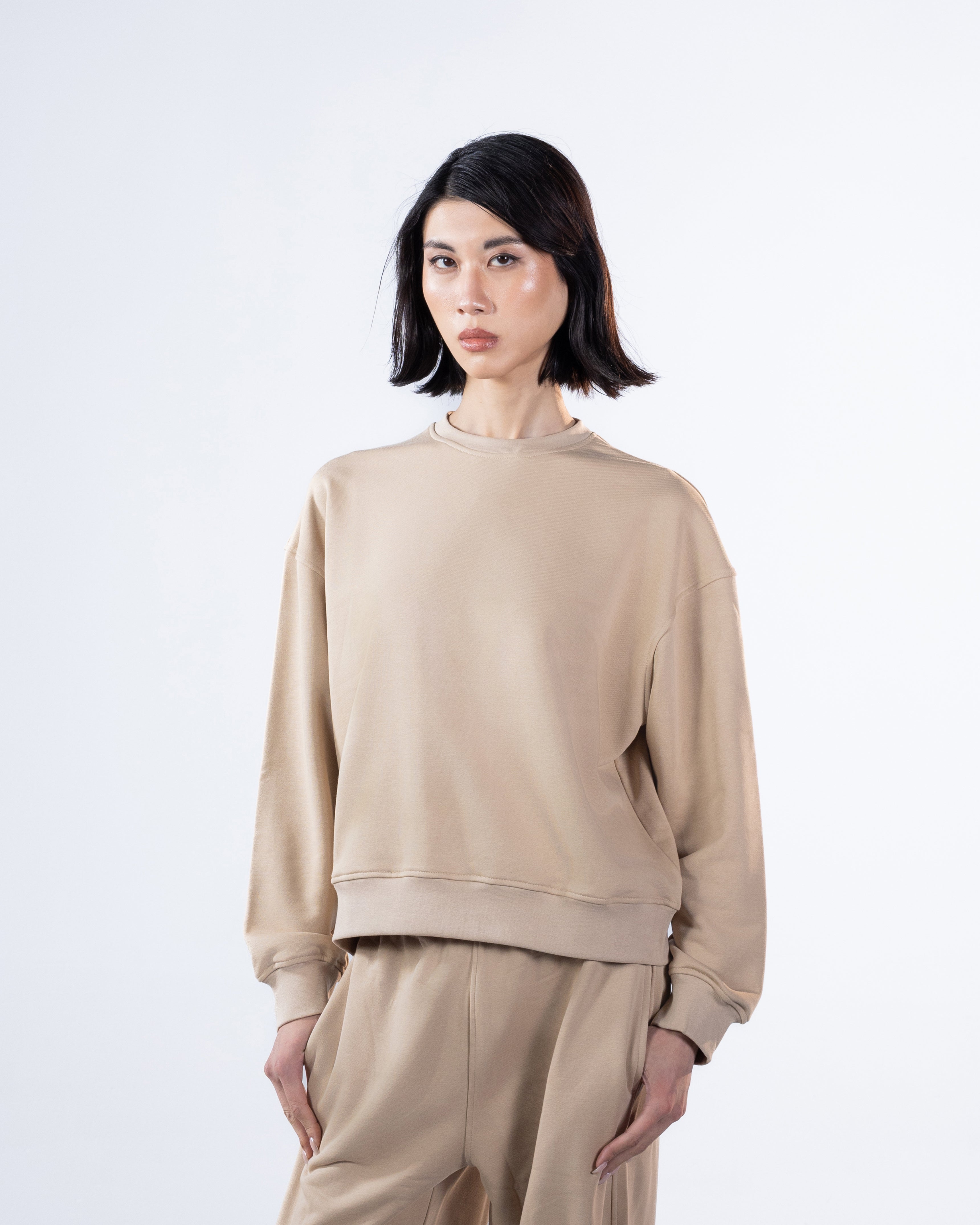 RELAXED CREWNECK - BEIGE