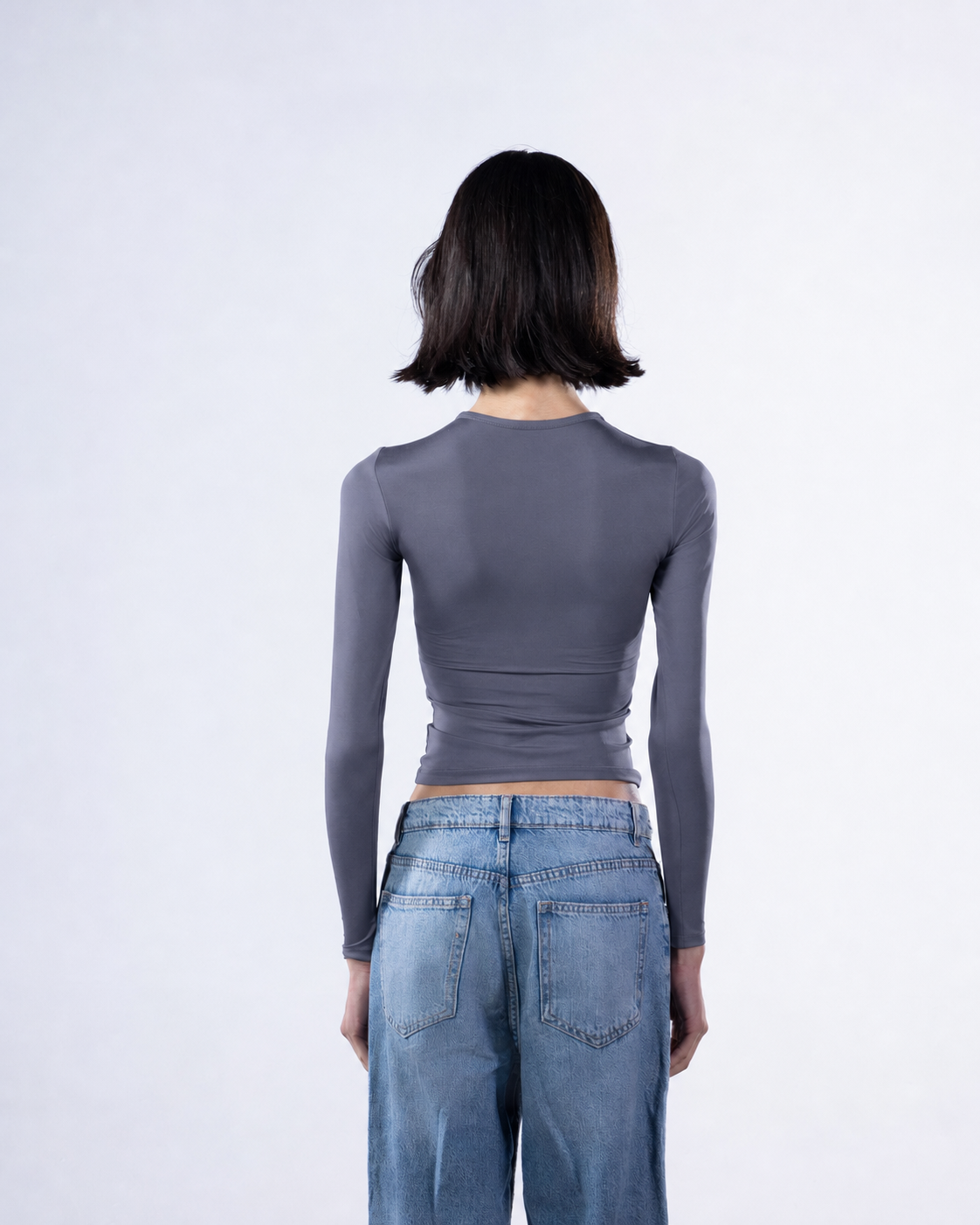 ROUND AERO CONTOUR LONG SLEEVE TOP - GREY