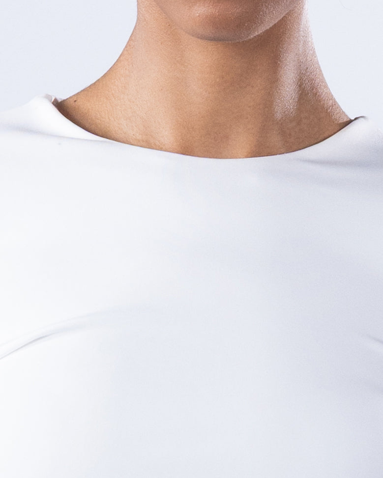 ROUND AERO CONTOUR LONG SLEEVE TOP - WHITE