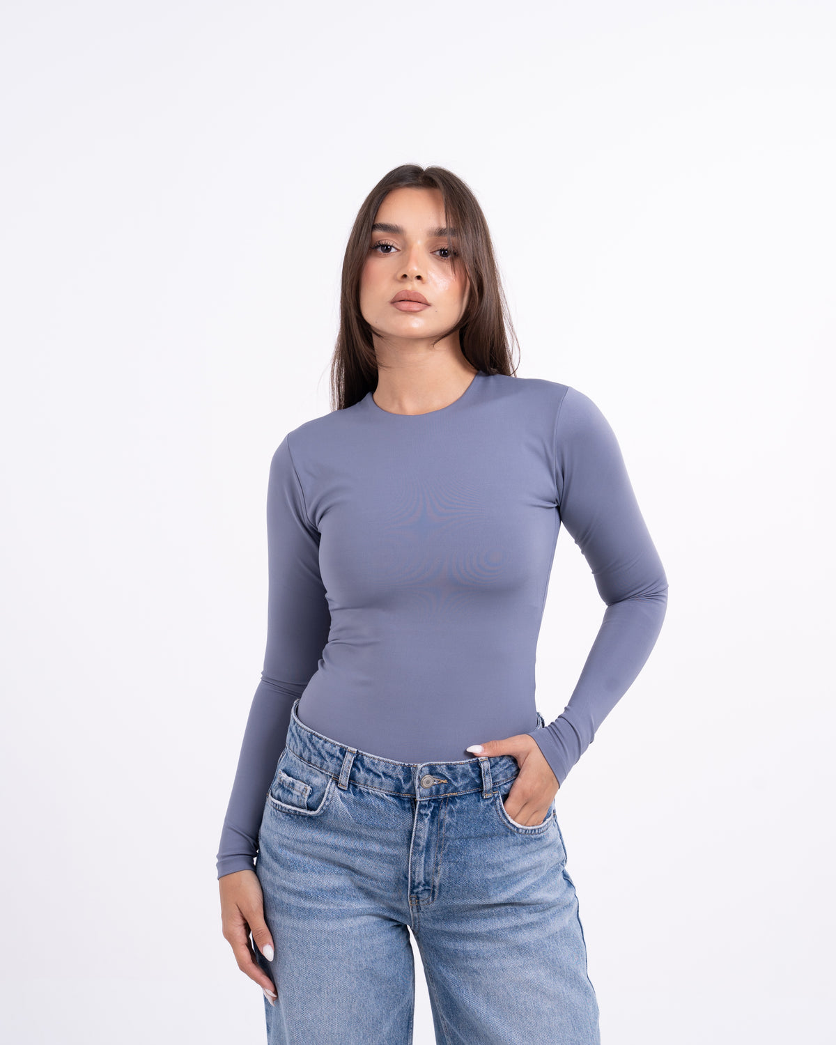 ROUND AERO CONTOUR LONG SLEEVE TOP - GREY