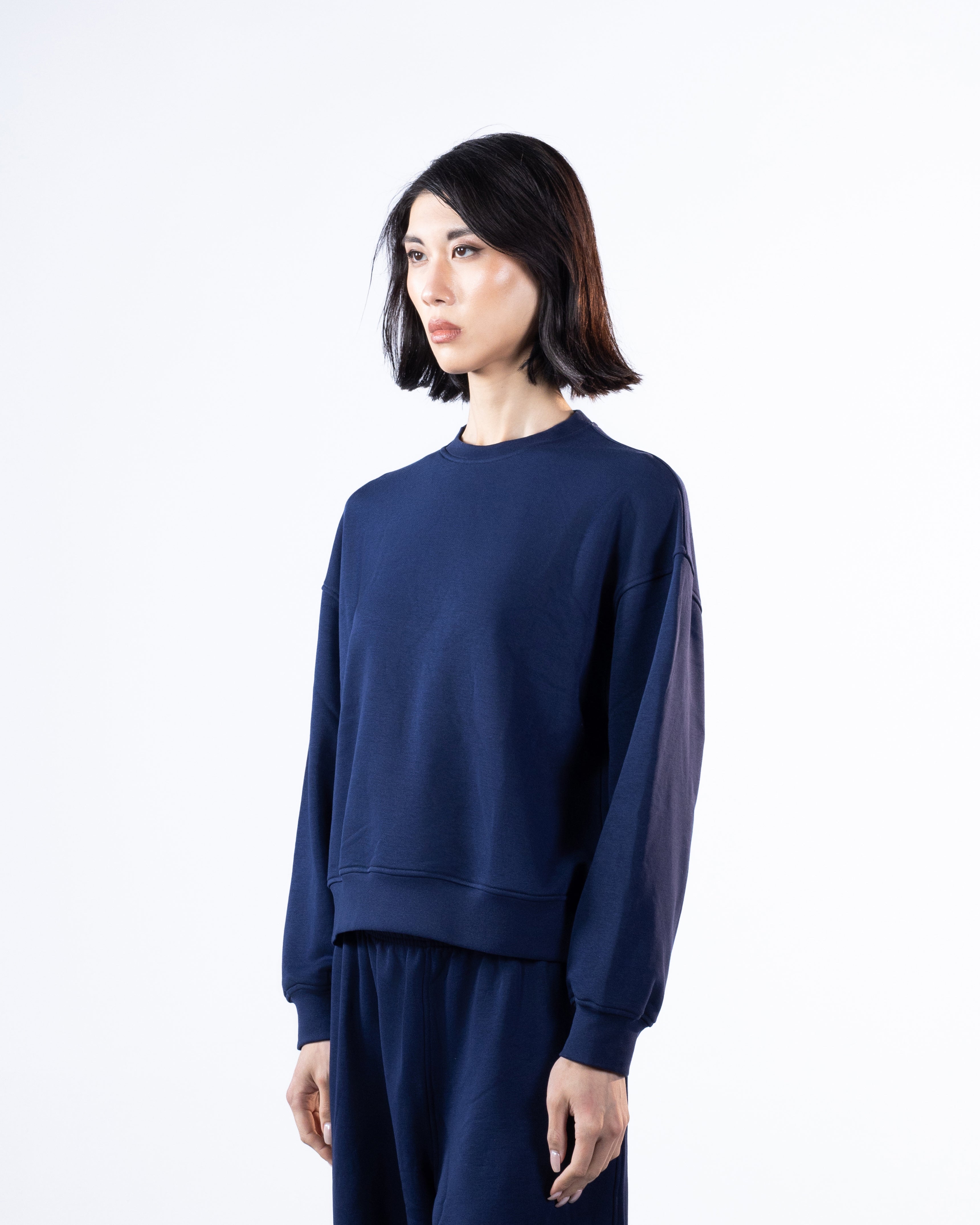 RELAXED CREWNECK - NAVY BLUE