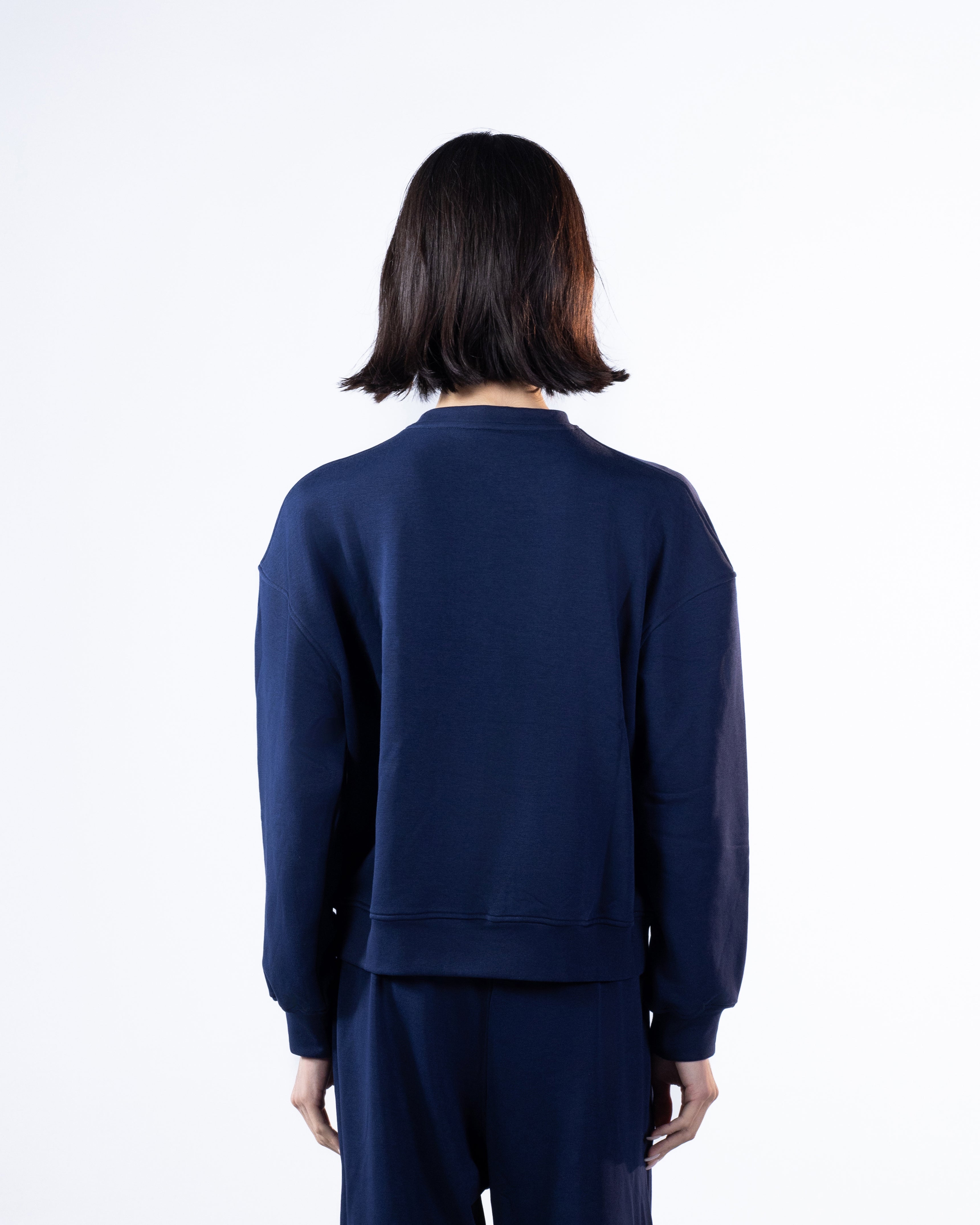 RELAXED CREWNECK - NAVY BLUE
