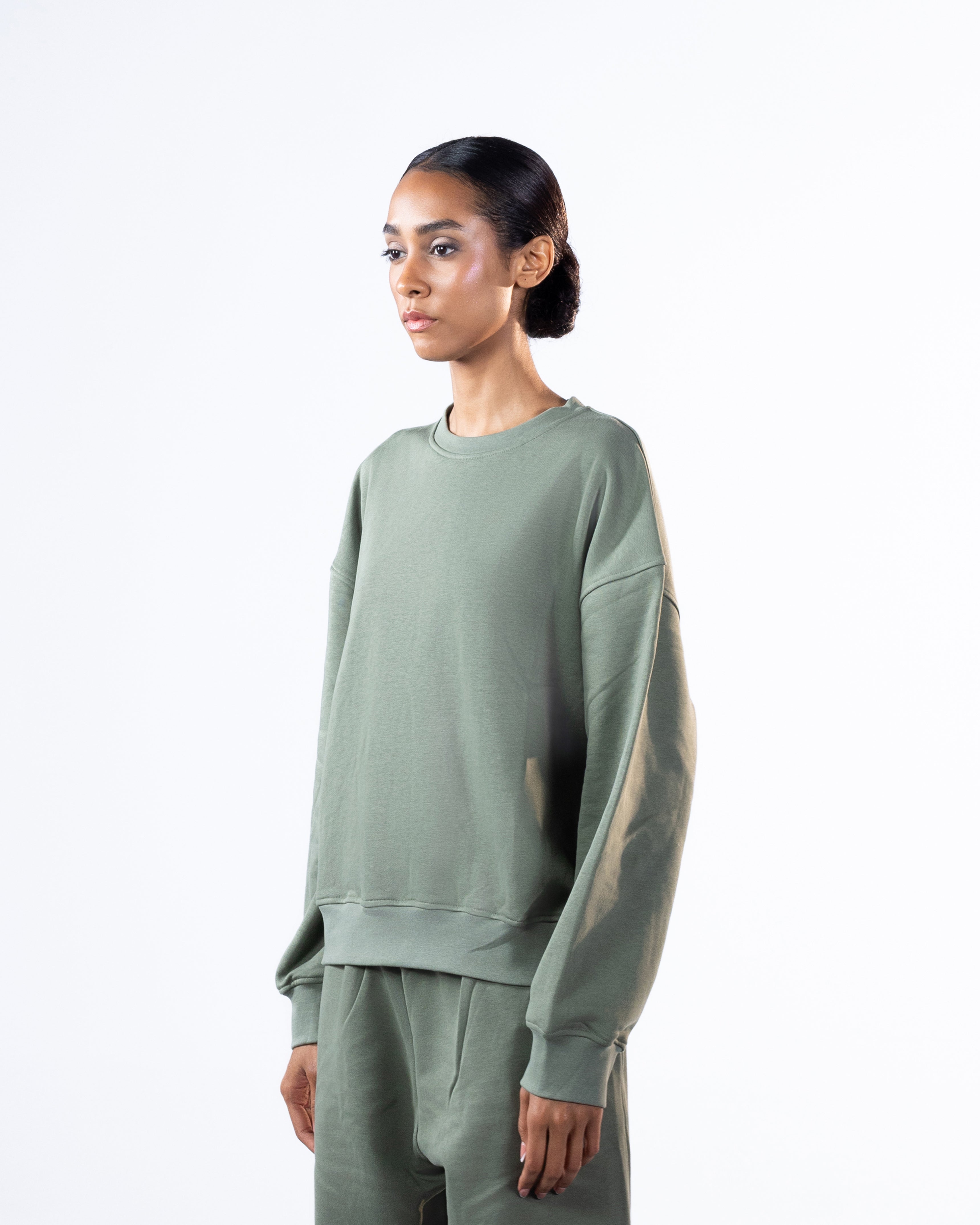 RELAXED CREWNECK - OLIVE