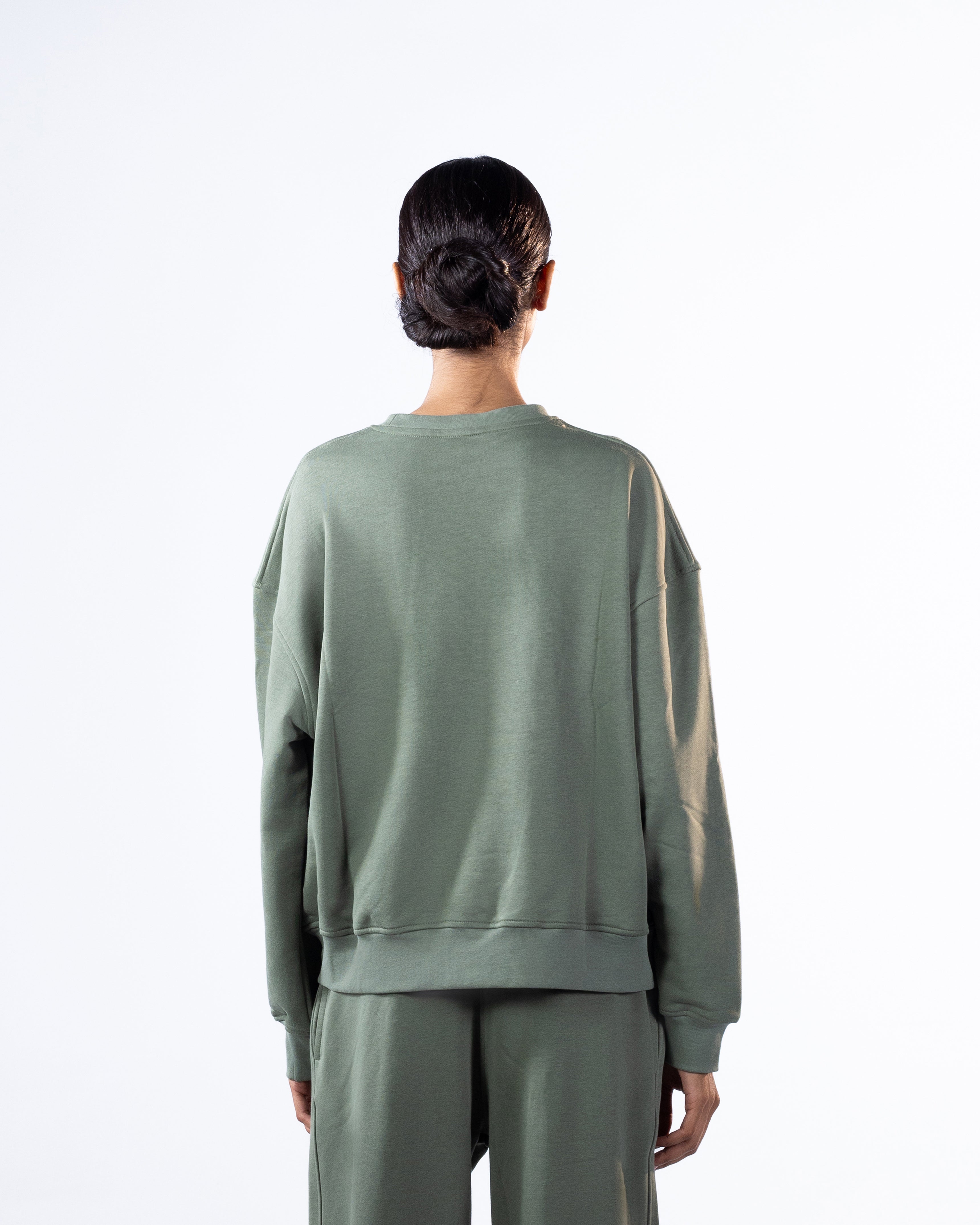 RELAXED CREWNECK - OLIVE