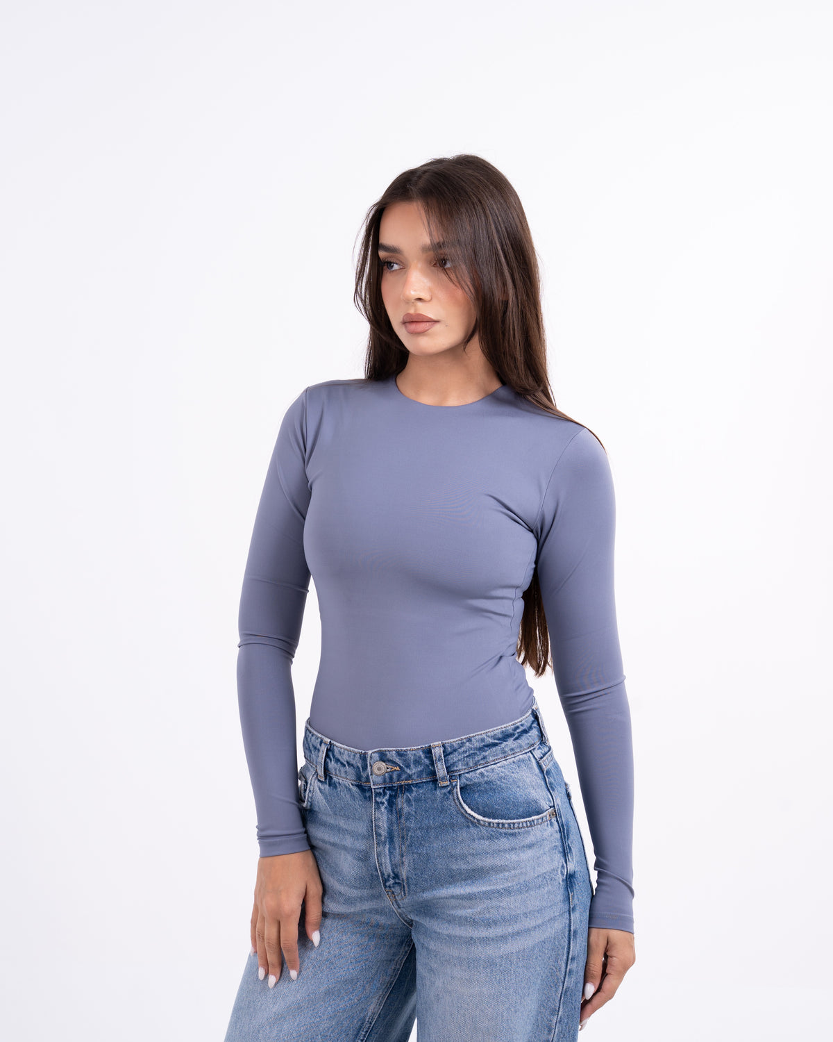 ROUND AERO CONTOUR LONG SLEEVE TOP - GREY